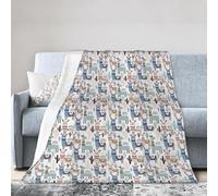 JBJGKHLP Manta de franela ultrasuave con estampado de cactus de alpaca y llama, antipelusas, no se desprende, para todas las estaciones