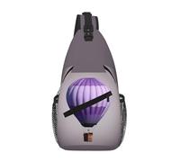 JBJGKHLP Mochila de cintura unisex ligera con estampado de globo aerostático color lavanda diagonal para viajes, senderismo, uso diario