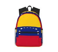 JBJGKHLP Mochila informal con estampado de bandera de Venezuela, resistente al agua, ligera, doble bolsa de hombro para viajes y senderismo