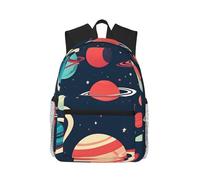 JBJGKHLP Mochila informal ligera con estampado de planetas del espacio exterior para adultos, resistente al agua, uso diario, viajes, senderismo, desplazamientos