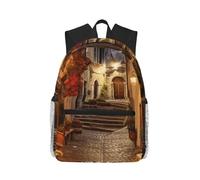 JBJGKHLP Mochila italiana con estampado de calle vieja para adultos, ligera, casual, resistente al agua, uso diario, viajes, senderismo, desplazamientos