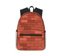 JBJGKHLP Mochila ligera e informal con estampado de pared de ladrillo rojo para adultos, resistente al agua, uso diario, viajes, senderismo, desplazamientos
