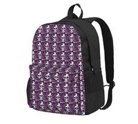 JBJGKHLP Mochila para adultos con estampado de esqueleto de rosa morada, resistente al agua, ligera, para entusiastas del aire libre