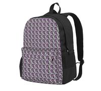 JBJGKHLP Mochila para adultos de gran capacidad con estampado de calavera de rosa morada, resistente al agua, ligera, para entusiastas del aire libre