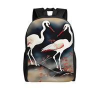 JBJGKHLP Mochila unisex con dos grullas japonesas volando con pintura tradicional, elegante, ligera, unisex, para viajes al aire libre, viajes, viajes, senderismo