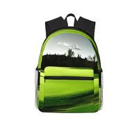 JBJGKHLP Mochila verde con estampado de campo de golf para adultos, ligera, casual, resistente al agua, uso diario, viajes, senderismo, desplazamientos