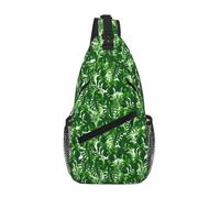JBJGKHLP Monstera Deliciosa Banana Palm Print Unisex Ligero Cruzado Pecho Bolsa Diagonal Para Viajes Senderismo Diario Cintura Mochila