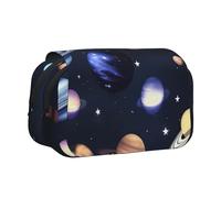 JBJGKHLP Planets Stars and Milky Way - Estuche versátil con estampado de galaxias y gran capacidad para guardar maquillaje, artículos de aseo de viaje, oficina