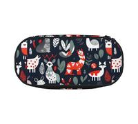 JBJGKHLP Práctico estuche con estampado de animales escandinavos, práctico estuche para guardar bolígrafos, artículos esenciales para la escuela, la oficina, vibrante, Black, Talla única, Organizador