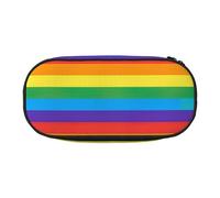 JBJGKHLP Práctico estuche con estampado de arco iris, práctico estuche de almacenamiento para bolígrafos, artículos esenciales para la escuela, la oficina, vibrante, Black, Talla única, Organizador de