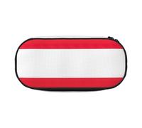 JBJGKHLP Práctico estuche con estampado de bandera austriaca, práctico estuche de almacenamiento para bolígrafos, artículos esenciales para la escuela y la oficina, Black, Talla única, Organizador de