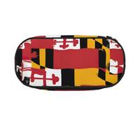 JBJGKHLP Práctico estuche con estampado de la bandera de Maryland, práctico estuche de almacenamiento para bolígrafos, esencial para la escuela, la oficina, vibrante, Black, Talla única, Organizador