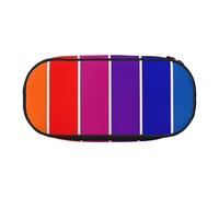 JBJGKHLP Práctico estuche con estampado de rayas de arco iris, práctico estuche de almacenamiento para bolígrafos, esencial para la escuela, la oficina, vibrante, Black, Talla única, Organizador de