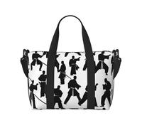 JBJGKHLP Silhouettes Of Martial Arts - Bolsa de mano versátil para hombres y mujeres, ligera, a la moda, fin de semana, viajes, gimnasio, impermeable