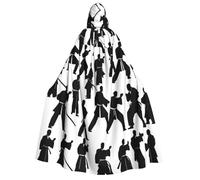 JBJGKHLP Silhouettes Of Martial Arts - Capa con capucha para adultos, cosplay, máscaras, festival, carnaval, eventos temáticos