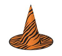 JBJGKHLP Sombrero de bruja unisex con estampado de leopardo y tigre naranja, para carnaval, cosplay, fiesta, accesorio de disfraz