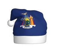 JBJGKHLP Sombrero de Navidad con estampado de bandera de Nueva York para adultos, unisex, festivo, para fiesta de Navidad, adorno y bola de vacaciones