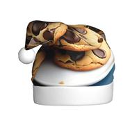 JBJGKHLP Sombrero de Navidad con estampado de galletas con chispas de chocolate, para adultos, unisex, festivo, para fiestas de Navidad, adornos y bolas, sombreros de vacaciones