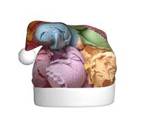 JBJGKHLP Sombrero de Navidad con estampado de helado de muchos colores para hombres y mujeres para fiestas, Año Nuevo, celebraciones, decoración