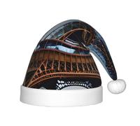 JBJGKHLP Sombrero de Navidad con estampado de la Torre Eiffel de París para niños, se adapta a años, sombrero de Papá Noel, para fiestas y celebraciones