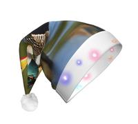 JBJGKHLP Sombrero de Navidad LED con estampado de dos patos Mallard para adultos, accesorio de fiesta, celebración, accesorio para la cabeza