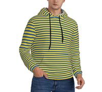 JBJGKHLP Sudadera con capucha para hombre con estampado de bandera de Ucrania, ropa casual para otoño e invierno, ajuste relajado, Negro, 3XL