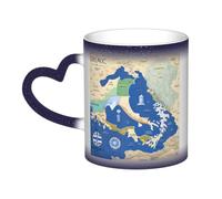 JBJGKHLP Taza de café de cerámica con diseño de mapa de Grecia que cambia de color, regalo de cumpleaños, aniversario, oficina, regalo