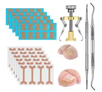 JBJXNXH Set de 78 Herramienta Corrector de uña,Levantador de uñas encarnadas,Herramientas de Tratamiento Corrector de Uñas Encarnadas Soporte Corregir Las uñas de los pies Gruesos