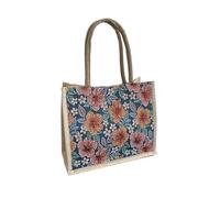JBJYGSG Bolsa De Yute Bolso Vintage con botones de lino for mujer, bolsa de supermercado de gran capacidad, bolsa de regalo, organizador de playa, bolsa de almuerzo de compras portátil Retro(Bule)
