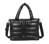 JBJYGSG Bolso Acolchado Mujer Crossbody Handbag Down Padding Shoulder Bag Quilted Puffy Handbag Puffer Tote Bag Down Cotton Padded(Black)