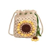 JBJYGSG Bolso De Ganchillo Bolso bandolera hecho a mano con flores de lana tejidas a crochet(Color2)