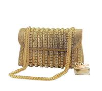JBJYGSG Bolso de mano de noche for mujer, elegante bolso de mano con diamantes de imitación, bolso de hombro de cristal de lujo, bolso de fiesta versátil Para Boda Novia Banquete(Gold)