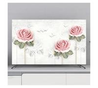 JBJYGSG Cubierta Para Tv Funda de TV a prueba de polvo, funda de tela for TV, funda floral for colgar en el escritorio, curva, universal(Color-04,58-60Inch(140x85cm))