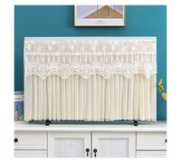 JBJYGSG Cubierta Para Tv Lace Embroidery Wall Mounted TV Cover Tassel Chiffon Living Room Decoration LCD TV Protection Cover No Need To Disassemble(Burgundy,140x Height 83cm)