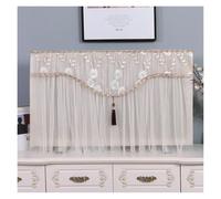 JBJYGSG Cubierta Para Tv Lace Embroidery Wall Mounted TV Cover Tassel Chiffon Living Room Decoration LCD TV Protection Cover No Need To Disassemble(PURPLE,110x Height 63cm)