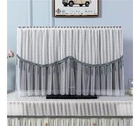 JBJYGSG Cubierta Para Tv Tassel Edge Living Room TV Decoration Cover Wall Mounted LCD TV Lace Embroidered Yarn Cover Cloth Without Removing It(Brown,105x Height 70cm)