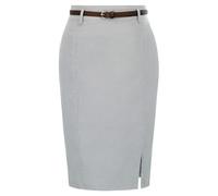 JBJYGSG Faldas De Mujer De Color Liso con Cinturón Decorado, Informales, Ajustadas A La Cadera, Falda Lápiz con Bifurcación Lateral, Falda Retro De Oficina For Mujer(2,L)