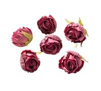 JBJYGSG Flores Artificiales Artificial Flower Silk Tea Buds Rose For Wedding Wreaths Bouquet Christmas Home Decorative DIY Scrapbooking(Red Wine,50pieces)