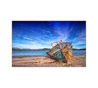 JBJYGSG Fondo De Acuario Adhesivo de Fondo for Acuario, póster embarcación en Tierra, decoración pecera, Papel Tapiz Autoadhesivo(50x80cm)