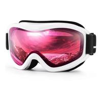 JBJYGSG Gafas De Esqui Gafas de esquí for hombres y mujeres, deportes de nieve de invierno con máscara de doble lente antivaho gafas Snowboard moto de nieve(C9 VERMILLION BLACK)