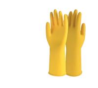 JBJYGSG Guantes de limpieza Cleaning Silicone Gloves 1 Pair Lengthen Dishwashing Rubber Dish Washing Glove Scrubber For Household Kitchen Clean Tool(30CM Yellow,L)