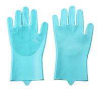 JBJYGSG Guantes Limpieza 2Pcs Dishwashing Gloves For Household Chores Kitchen Silicone Rubber Faux Leather Washing Clothes(Blue)