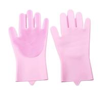 JBJYGSG Guantes Limpieza 2Pcs Dishwashing Gloves For Household Chores Kitchen Silicone Rubber Faux Leather Washing Clothes(Pink)