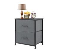 JBJYGSG Mesilla De Noche Mesita de Noche, mesita, sofá, Mesa té, Armario Almacenamiento, cómoda, Expositor Ropa for Dormitorio, 2 cajones Tela, Mueble(1PACK Gray)