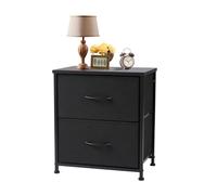 JBJYGSG Mesilla De Noche Mesita de Noche, mesita, sofá, Mesa té, Armario Almacenamiento, cómoda, Expositor Ropa for Dormitorio, 2 cajones Tela, Mueble(1PACK Black)