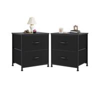 JBJYGSG Mesilla De Noche Mesita de Noche, mesita, sofá, Mesa té, Armario Almacenamiento, cómoda, Expositor Ropa for Dormitorio, 2 cajones Tela, Mueble(2 Pack Black)