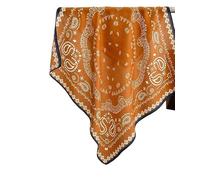 JBJYGSG PañUelos Cuello Mujer Pañuelo cuadrado con estampado de anacardos for mujer, de primavera y verano, de 70 cm, transpirable, de seda sintética.(Yellow)