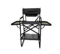 JBJYGSG Silla de Director de Maquillaje portátil con Mesa Auxiliar y portavasos, Silla de peluquería Plegable y Ligera for Salones de Maquillaje y Cine. para Jardín, Playa, Camping(Without headrest)