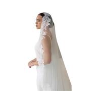 JBJYGSG Velo Novia Velo de encaje mantilla, de novia de un nivel con ribete, largo estilo catedral for boda(Ivory,300cm)