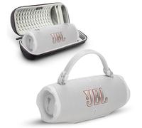 JBL Altavoz Bluetooth portátil Charge 6 | IP68 impermeable, a prueba de polvo y caídas, audio inalámbrico para exteriores | 28 horas de reproducción, funda protectora rígida Megen (blanco)